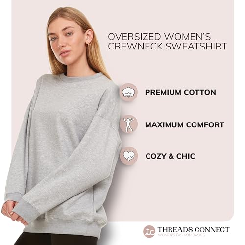 Oversized Sweatshirt for Women – Crewneck Fleece Pullover Soft Trendy Sweatshirt - Image 3