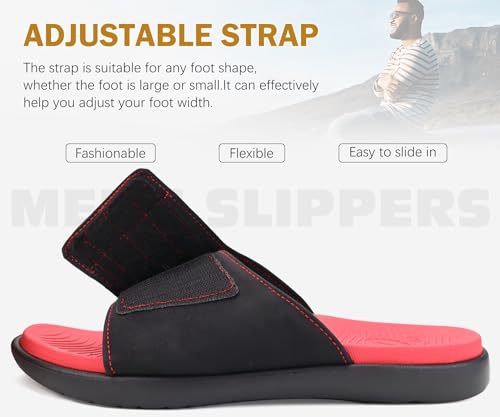 Image of ONCAI Mens Sandals Adjustable Straps Orthotic Plantar Fasciitis Open Toe Athletic Sport Slides with Soft Comfy Arch Support Footbed Size 7.5-15