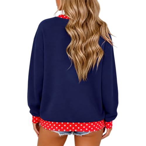 Christmas Sweatshirt for Women Crew Neck Trendy Polka Dot Sweatshirts - image 2