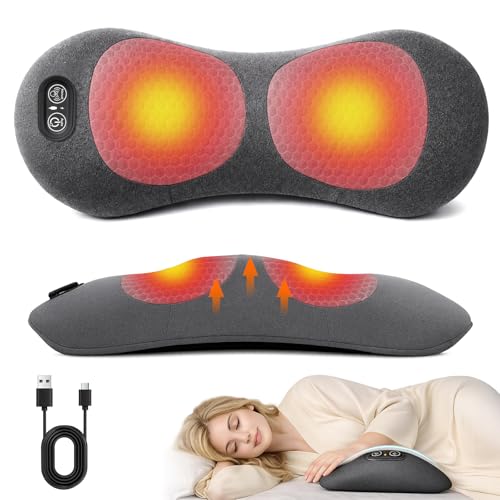 Vertacura 3 In 1 Rückenmassagegerät Rückenstrecker Massage Pad with Traction Vibration & Heat Ergonomische Rückenstütze Unterer Rücken mit Intelligentem Steuerschalter für Unteren Rücken(Netzbetrieb)