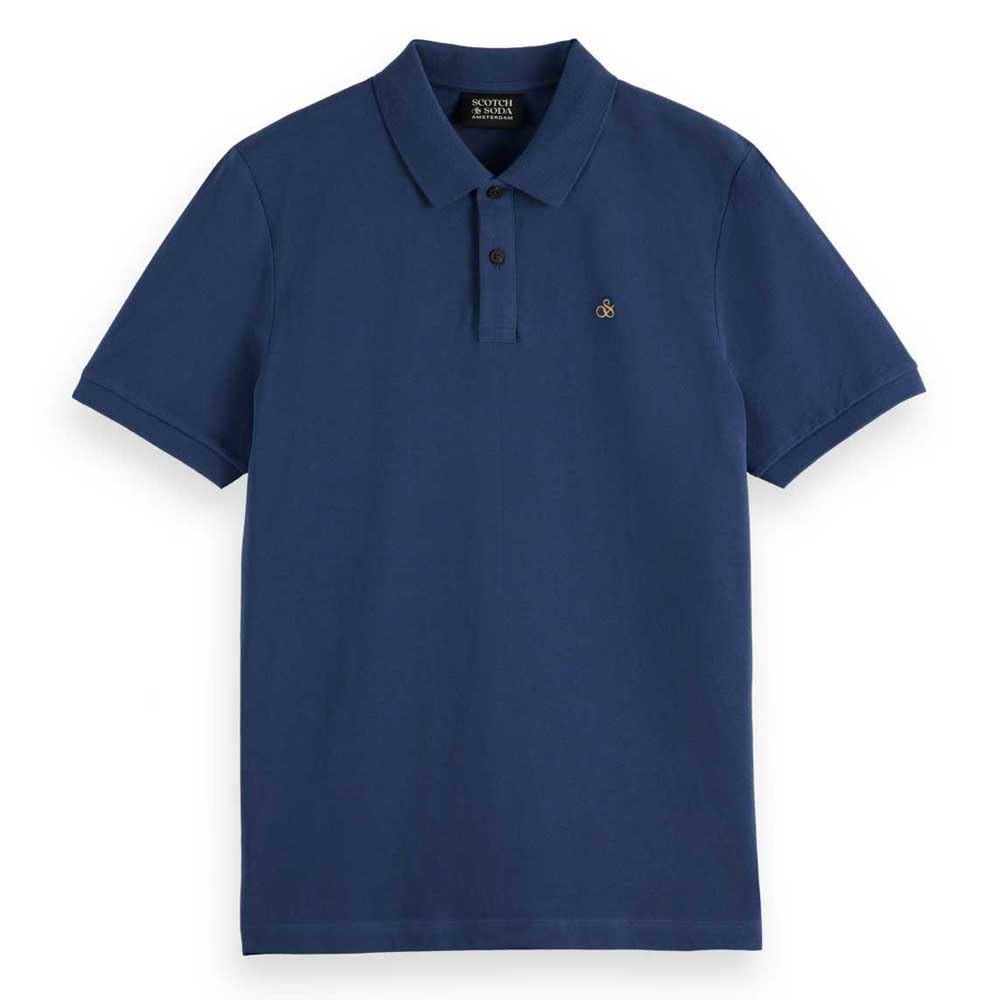 Scotch & Soda Men's Atlantic Blue Logo Polo Shirt, M