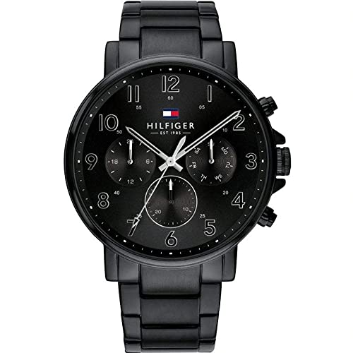 Tommy Hilfiger Reloj Analógico de Cuarzo Multifunción para Hombre con Correa de Acero Inoxidable Negra - 1710383 Tommy Hilfiger Reloj Analógico de Cuarzo Multifunción para Hombre con Correa de Acero Inoxidable Negra - 1710383