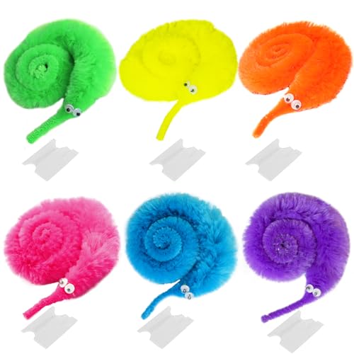 Cuackamily 6PCS Juguetes De Gusanos Mágicos, Magic Worm, Magic Twisty Worm Gusano en Juguete de Truco de Cuerda Aplicar a Favores de Fiesta de Carnaval, Juguetes para Niños y Gatos (Color Aleatorio)