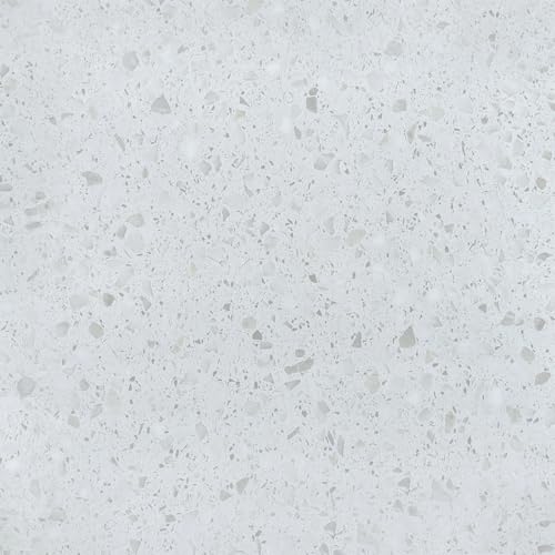 VaryStyle 18 Pcs Neutral Cream Terrazzo Peel and Stick Floor Tile Waterproof Vinyl Flooring for Bathroom Removable Self Adhesive Thicker Tile Flooring Stick on Floor Tiles for Kitchen Bedroom 12