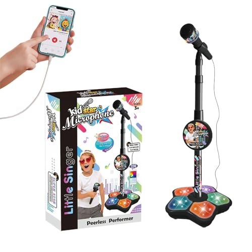 Image of 2026 New Microphone with Stand, Portable Karaoke Built-in Music, Colorful Lights, Echo Effects for Singing, Music Play, Fun and Easy-to-Use (Black)