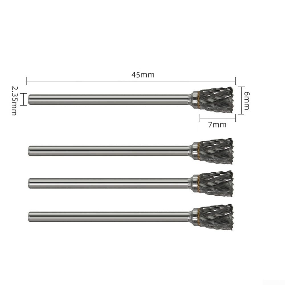 Punta per trapano rotante con gambo da 2,35 mm per rettifica e fresatura di metalli, compatibile con utensili rotanti, pezzo unico per intaglio di precisione su metallo, plastica, pietra, legno (B)