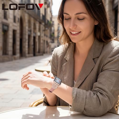 Image of Compatible with Apple Watch Bands Women 38 /40 /41 /42mm Dressy Slim Leather Strap with Designer Celtic Knot Interlock Buckle Bracelet for iWatch Series 11 10 9 8 7 6 5 4 SE 3 2 1
