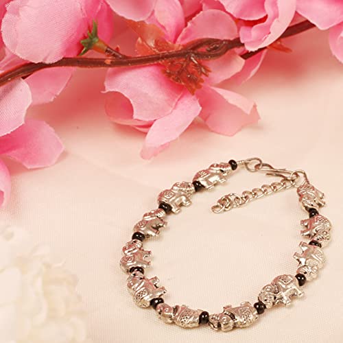 Image of Touchstone Indian bracelets for women mixed metal cuff crystal rhinestones bracelet handcrafted wrist enhancer free size designer in gold or oxidized white tone