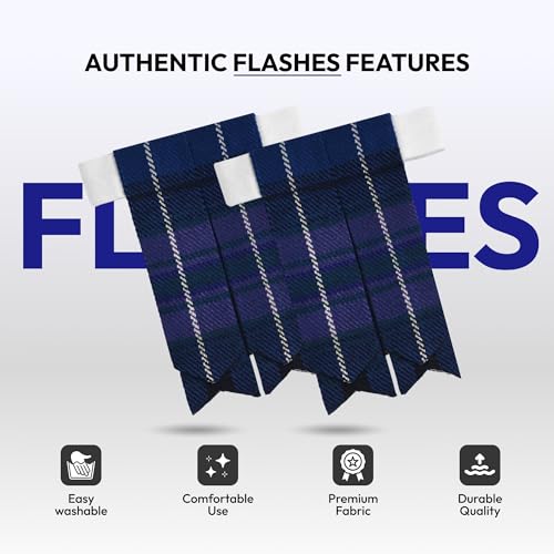 Image of Scottish Tartan Kilt Flashes with Elastic Adjusters