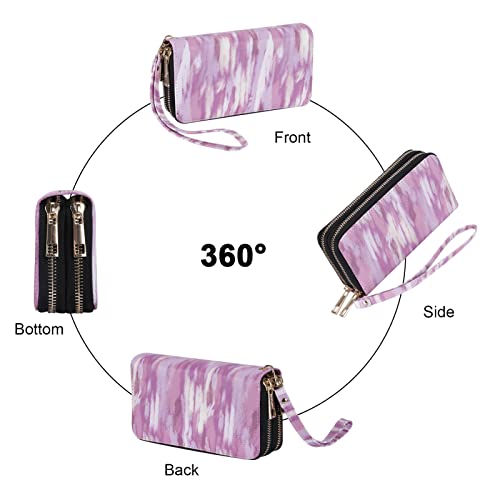 Image of XEYOU Double Zipper Long Clutch Wallet Cellphone Wallet for Women with Removable Wristlet Strap for Credit Card, Cash, Coin, Bill