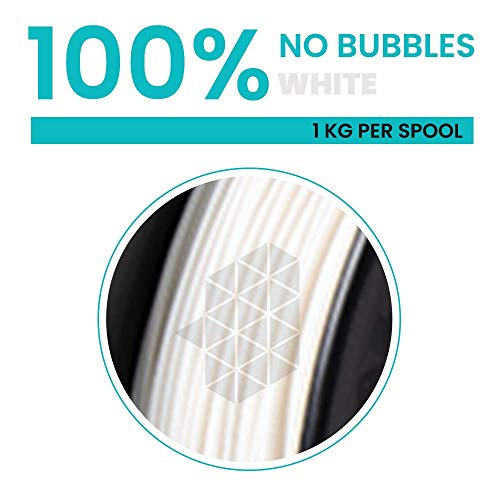 Image of Tesseract Premium PLA + 1.75mm 3D Printing Filament | Dimensional Accuracy + /- 0.03mm | Compatible with Most FDM Printers | 1 KG 3D Printer Filament - PLA White (Quantity 10)