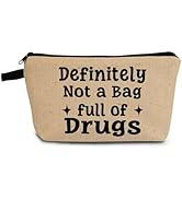 YULUENZE Funny Slogan Print Makeup Bag Letters Pattern Toiletry Bag Organizer Pouch with Zipper D...