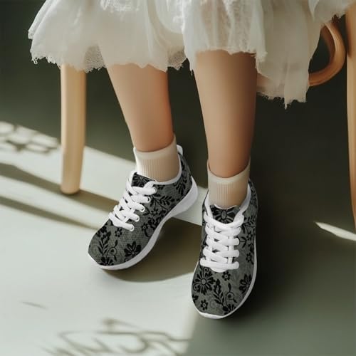 Girls' Sneakers Lace-Up Sneakers for Kids Girls Funny Running Shoes Kids Stitch Fitness Daily Footwear4