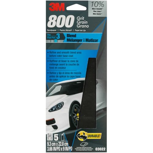 3M Wetordry 400 Grit Sandpaper, 3-2/3 in x 9 in Sheets (5-Pack), Waterproof Wet or Dry Silicon Carbide Abrasive for Automotive Paint, Wood, & Metal Finishing