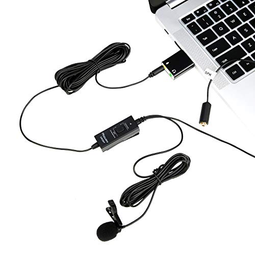 MOURIV Universal USB Computer Microphone with USB Adapter and Monitoring Input Compatible with Laptop, Desktop, PC and Mac, Smartphones, Cameras, Podcasting, Gaming, Remote Work and Laptop Microphone