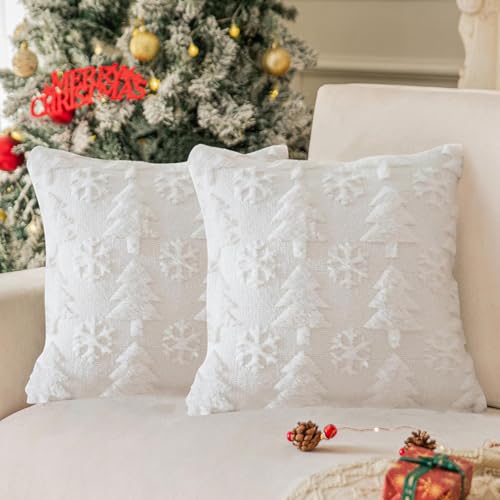 Generisch 2er Set Kissenbezug Weihnachten, Weihnachtsdeko Kissenbezug,...