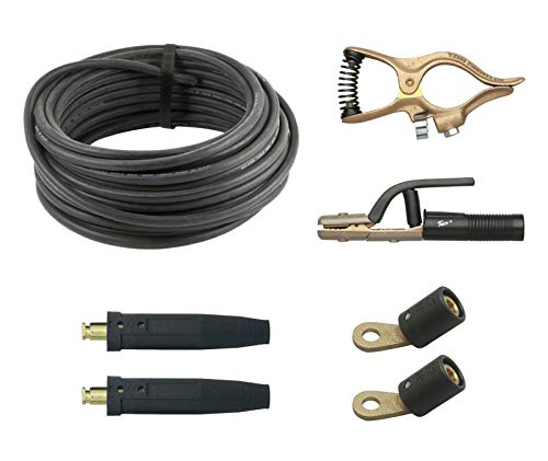 Tweco Welding Lead Package, 50' - #2 Gauge Cable, Electrode Holder, Ground Clamp, Lugs Set (1-A532, 1-GC200, 2ea-1AF, 1set-1MPC1, 50ft-#2)
