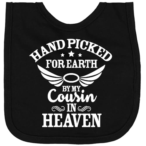 inktastic Handpicked for Earth By My Cousin in Heaven with Angel Newborn Bib