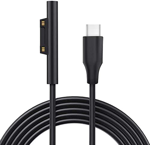 LAPRITE Charging Cable for Microsoft Surface Pro 7/6/5/4/3Go3/2/1 Laptop 4/3/2/1, Must Work with 45W 15V 3A USB-C Charger (Black, 6ft)-image-13