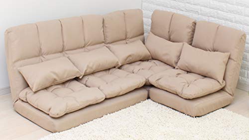 コーナーソファ クッション付き 3点セット グレー