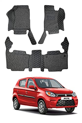 Image of Auto Hub 7D Mats Custom Fitted Car Mats Compatible with Maruti Suzuki Alto (Model : 2010-2015) Black