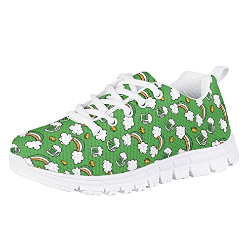 Yzaoxia St Patricks Day Kids Tennis Shoes Girls Outdoor Walking Shoes Comfortable Child Sneakers Super Light Breathable Running Shoes Size 11-5
