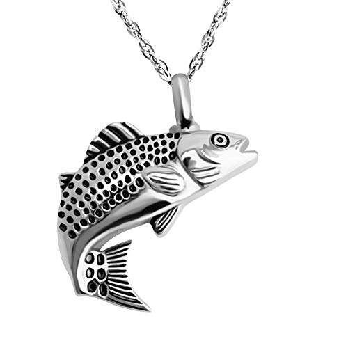 Dletay Fish Cremation Jewelry for Ashes Memorial Ashes Keepsake Necklace Urn Necklace Pendant
