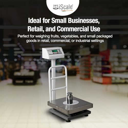 Image of iScale ISP-50S Digital Platform Weighing Scale 350x350mm Stailness Steel | 50kg Capacity, 5g Accuracy | Govt Approved as per OIML Standards Digital Weight Machine for Shop, Warehouse, Industrial Use