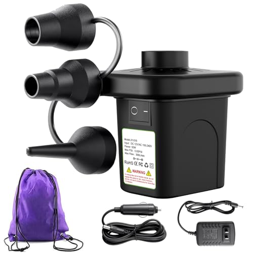 Electric Air Pump, 110V AC/12V DC Portable Air...