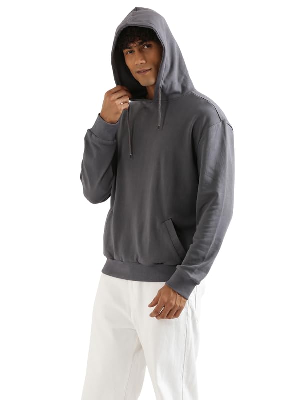 Image of SAADAA Unisex Pullover Fleece Hoodie for Men & Women | 100% Cotton Top Surface | Fleece Inner | Casual Fit | 2 Pockets | Winter Wear