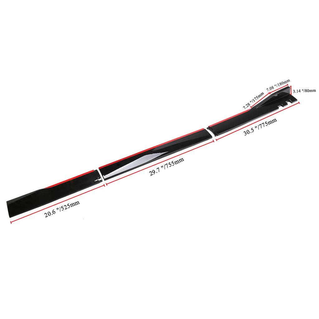 Jupes latérales de Voiture pour VW Golf 7 2014-2020, Anti-Rayures Automobile latérales becquet d'aile de Jupe latérale Accessoire,A-Black