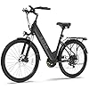 Electric Bike for Adults 26'', 1200W Peak Motor, 105 Km Max Range E Bikes for Adults with 7-Speed, 48V Removable Battery, Front Suspension, Adult Electric Bicycles for Commute Beach Snow (Dark Black)