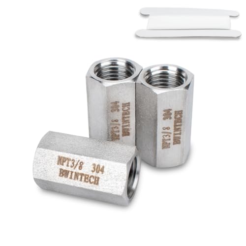Raccord femelle 3/8 NPT en acier inox 304 BWINTECH pour tuyauterie domestique (Lot de 3)
