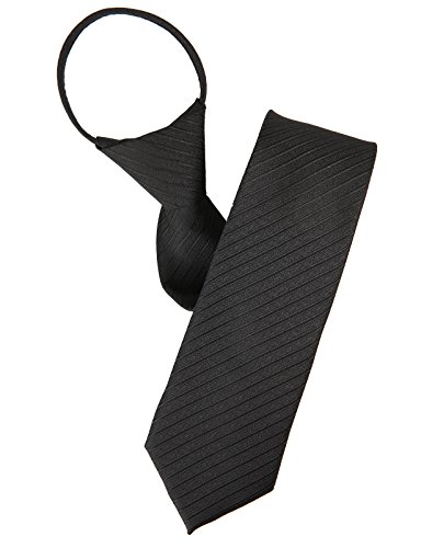 H2H Mens Comfortable Zipper Stripe Patterned Neck Tie ONESIZE (KMANT075) Black