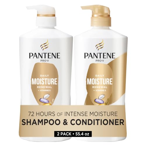 Pantene Shampoo & Conditioner Set, Daily Moisture Renewal with Vitamin E - Pro-V Nutrients for Dry...