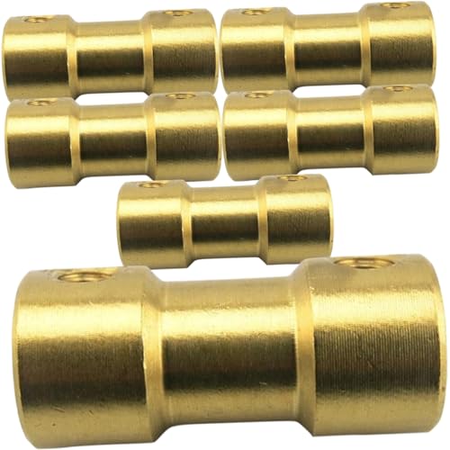 SOLUSTRE 6pcs Copper Flexible Shaft Coupling Connector, Motor Connector Joint for Stepper Motors and Blowers, Easy Mount