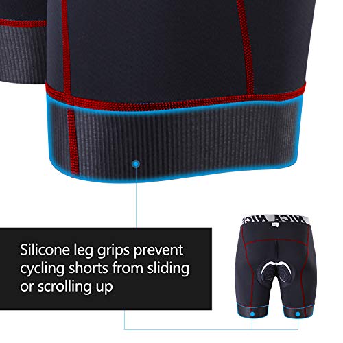 Nicewin N7KNM05-20023XXL Mens Bike Shorts Anti-Slip Leg 4D Padded Cycling Bicycle Underwear Pants Breathable Wide Waistband Biking Spin Riding Clothes Red 2Xl thumb #2