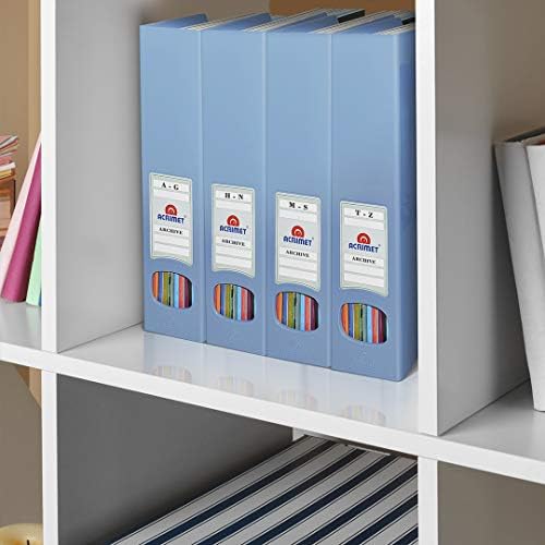 Acrimet Magazine File Holder, Durable Rack, Space-Saving Organizer (Plastic) (Solid Blue Color) (2 Pack)