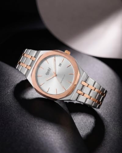 Image of Ajanta Quartz Vertex Dial Stainless Steel Date Display Watch for Men