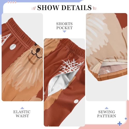 ZZXXB Xmas Pomeranian Trees Boys Long Pants Soft Trousers Elastic Waist Kids Lounge Bottoms with Pockets S-XL4