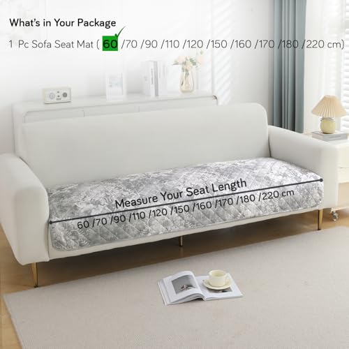Image of HOKIPO Polyester Printed Waterproof + Anti-Slip + Quick Dry Sofa Seat Mats, Motifs Cloud Grey - Length 60cm (AR-5229-P4)