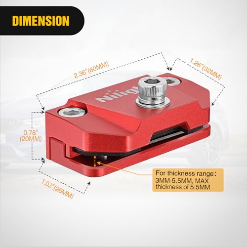 Image of Nilight LED Light Bar Mounting Bracket 2PCS Universal Adjustable Pillar Hood Fog Pods Work Lamp No Drilling Aluminum Mount Clamp Holder for Truck SUV Pickup Van 4x4 Off-Road, Red