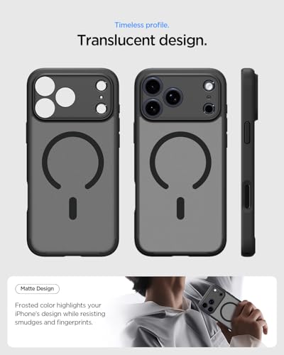 Image of Spigen Ultra Hybrid MagFit Back Cover Case Compatible with iPhone 17 Pro (TPU + Poly Carbonate | Frost Black)