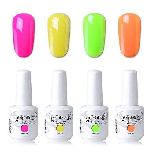 Elite99 Soak Off Gel Polish Lacquer UV LED Nail Art Manicure Kit 4 Colors Set with 20pcs Gel Remover Wraps Soak Off Gel Polish Lacquer UV LED Nail Art Manicure Kit 4 Colors Set C151