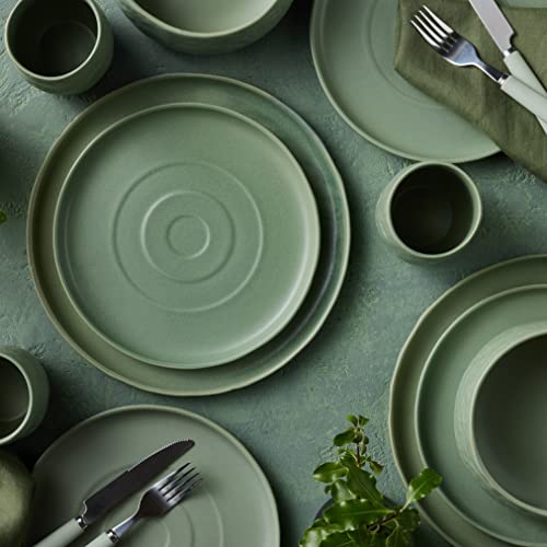 Stone By Mercer Project Shosai Stoneware 16-Piece Dinnerware Set, Sage #TOP5
