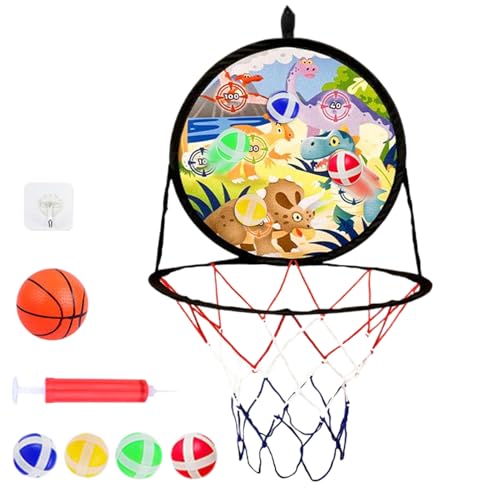 Panier de basket 2 en 1 et cible fléchettes pour animer le jardin