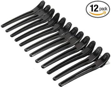 Osking 12pcs/set Black Salon Hairdressing Clip Flat Metal Hair Styling Section Clip Accessories Hair Cutting Clips Tool Hair Clip (Black) Hair Clip (Black)