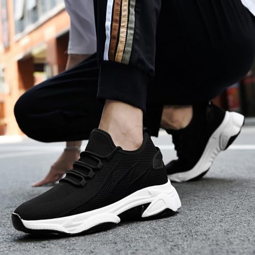 Tallure Sneakers,Height Increasing Shoes,Elevator Shoes for Men Invisible Height Shoe for Men Women Flying Woven Mesh Breathable Running Sneakers Flat/1.54/2.36/3.15/3.93 Inches Taller Shoe4