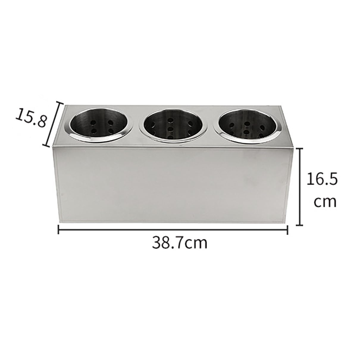 Soporte para Utensilios de Acero Inoxidable con 3 Compartimentos, Soporte cilíndrico para Cubiertos, para Cocina, Bares, cafeterías, restaurantes