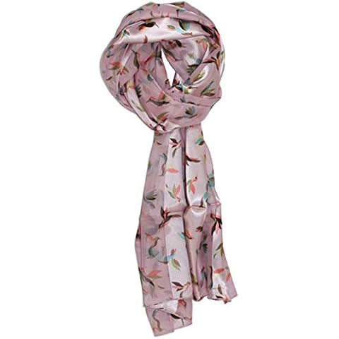 Ted and Jack - Nectar Loving Hummingbird Print Silk Feel Scarf (Pink) Cover